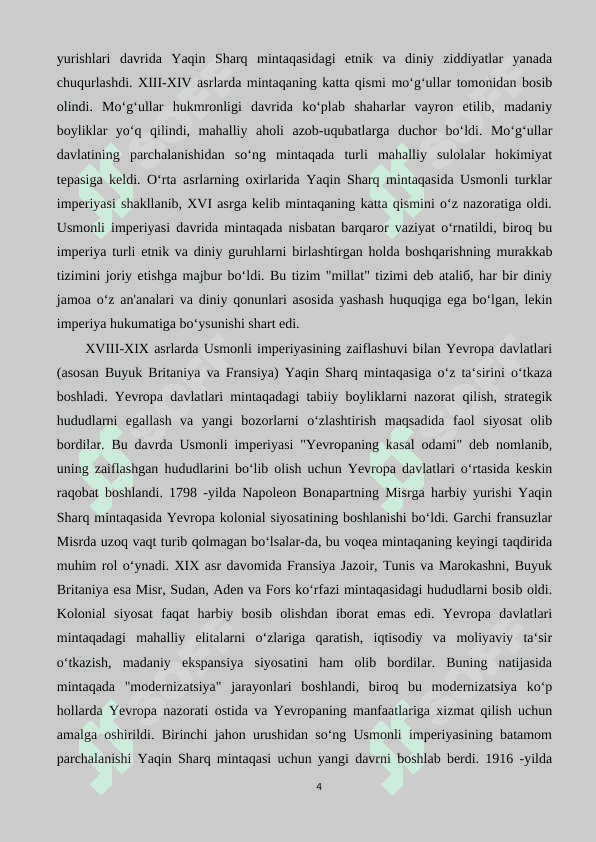 Yaqin Sharq mintaqasida ziddiyatli vaziyat sabablari tarixi 4