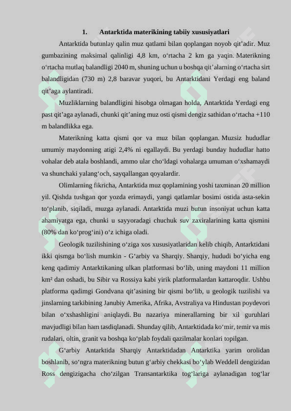 Antarktida tabiatining yer shari iqlimiga taʼsiri 4