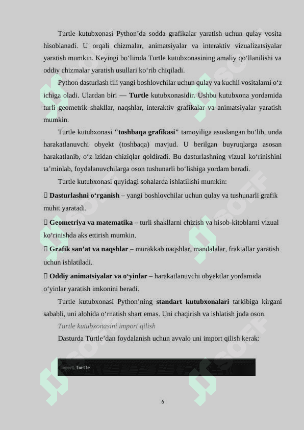 turtle kutubxonasi va uning imkoniyatlari 6