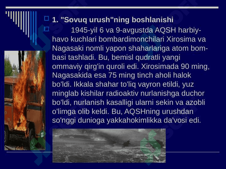IKKINCHI JAHON URUSHIDAN SO'NG XALQARO MUNOSABATLAR 3