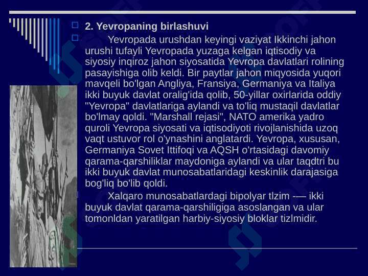 IKKINCHI JAHON URUSHIDAN SO'NG XALQARO MUNOSABATLAR 8