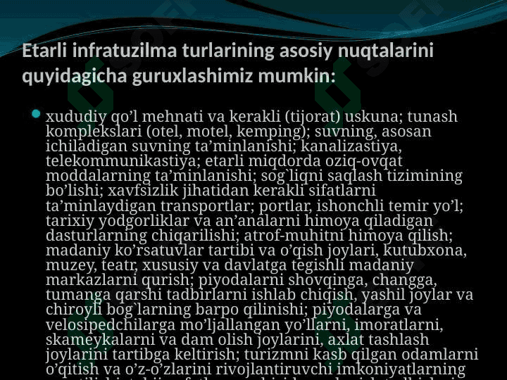 Turizm infratuzilmasi 5