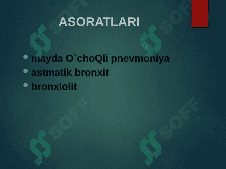 O'tkir va surunkali bronxitlar otkir ava 7