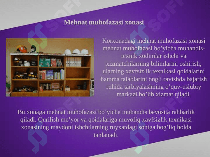 Xavfsiz ishlashga o’rgatish. Mehnat muhofazasi ishlarini tashkil qilish 4