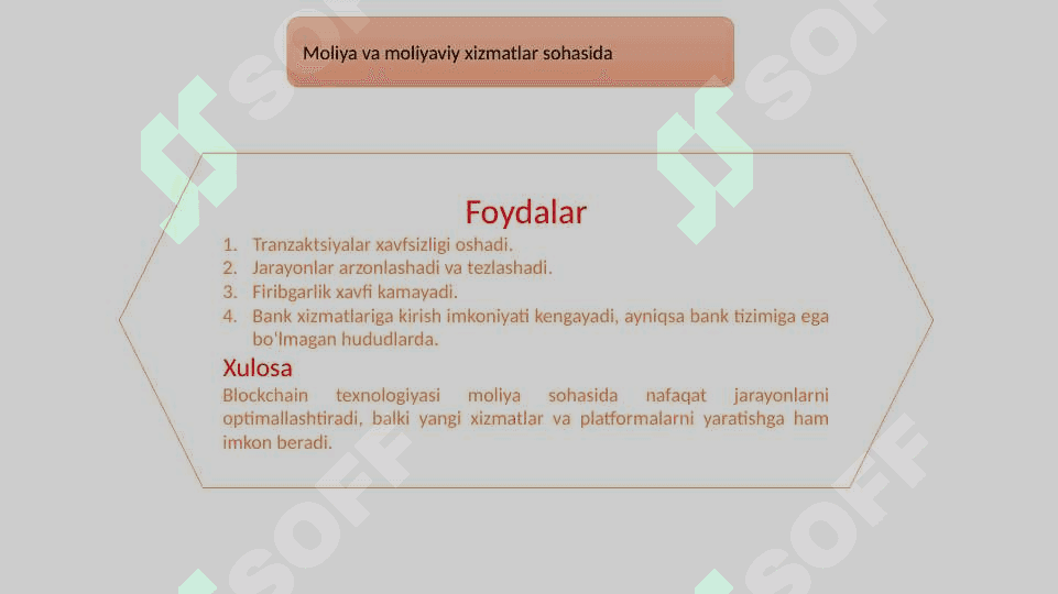 Blockchain texnologiyalarining turli sohalarda qo‘llanishi 4
