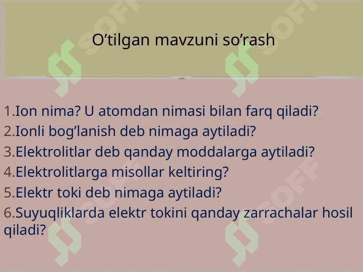 Fizika fanidan ochiq dars 8