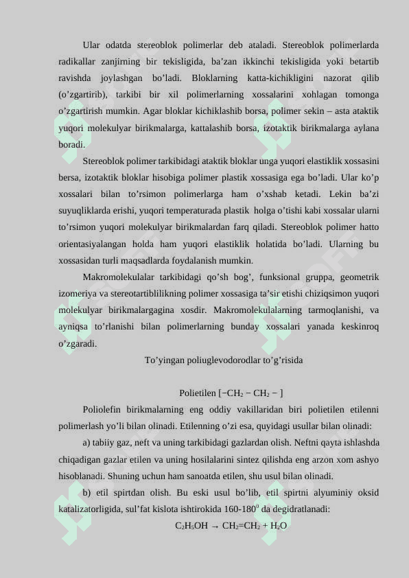 Polimerlarning mexanik mustahkamligi, sudraluvchanligi va uzoq muddatligi 8
