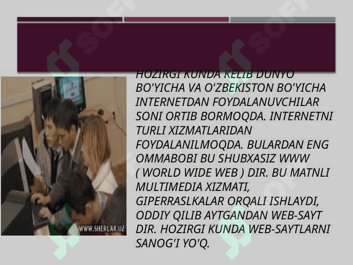 Sayt yaratish imkoniyatlari. 2