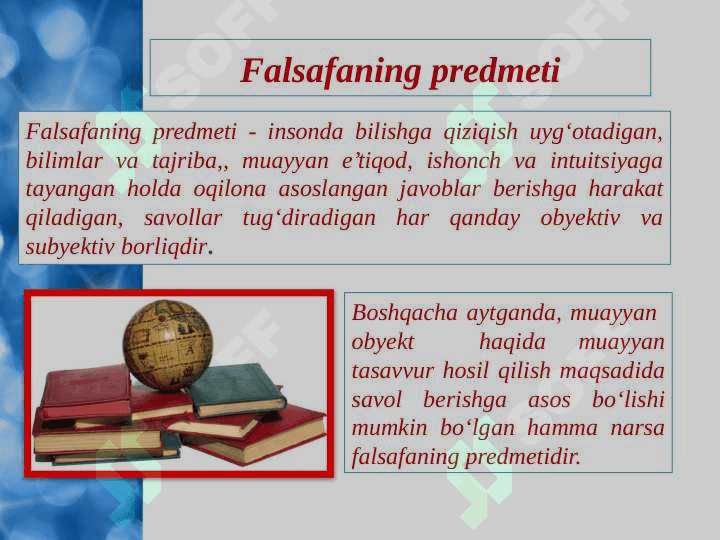 Falsafaning predmeti va asosiy masalalari 3