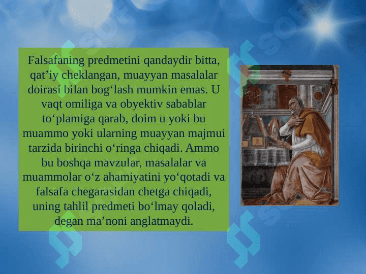 Falsafaning predmeti va asosiy masalalari 4