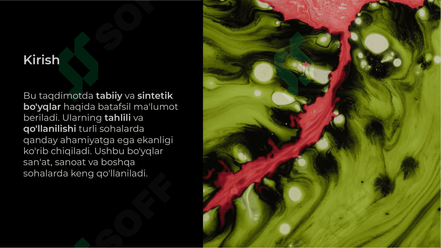 Tabiiy va sintetik bo'yoqlar 2
