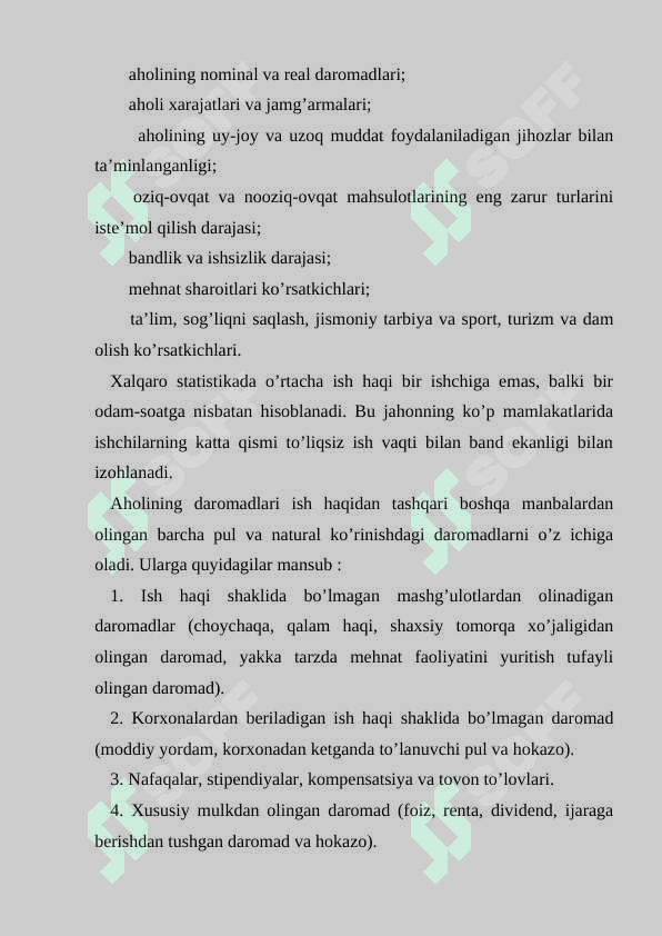 Aholi turmush darajasi statistikasi 3