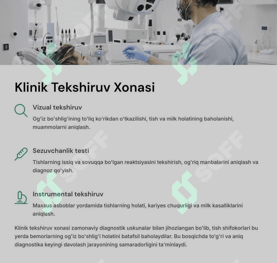 Stomatologik bo'lim va xonalar. 4