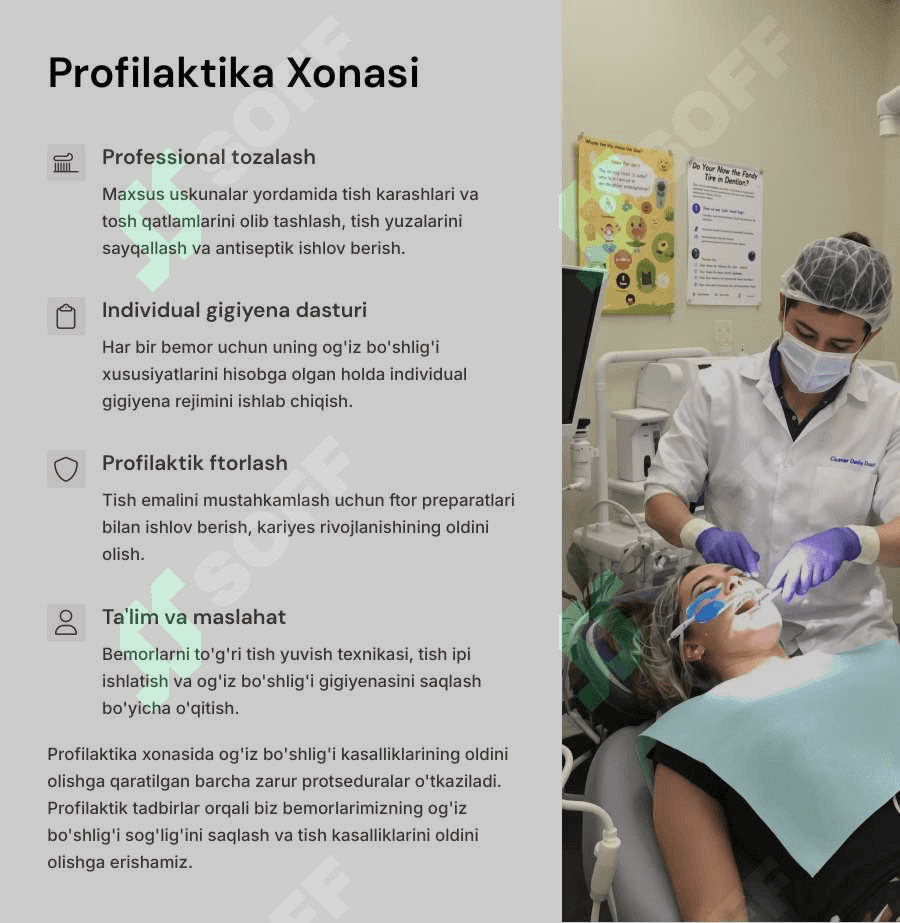 Stomatologik bo'lim va xonalar. 6