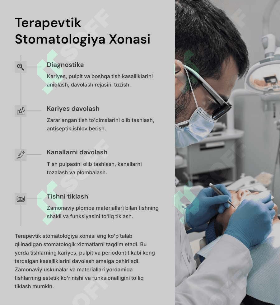 Stomatologik bo'lim va xonalar. 7