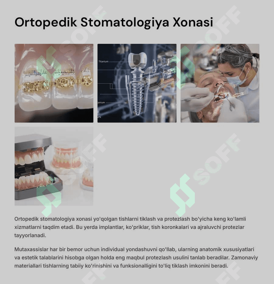 Stomatologik bo'lim va xonalar. 8
