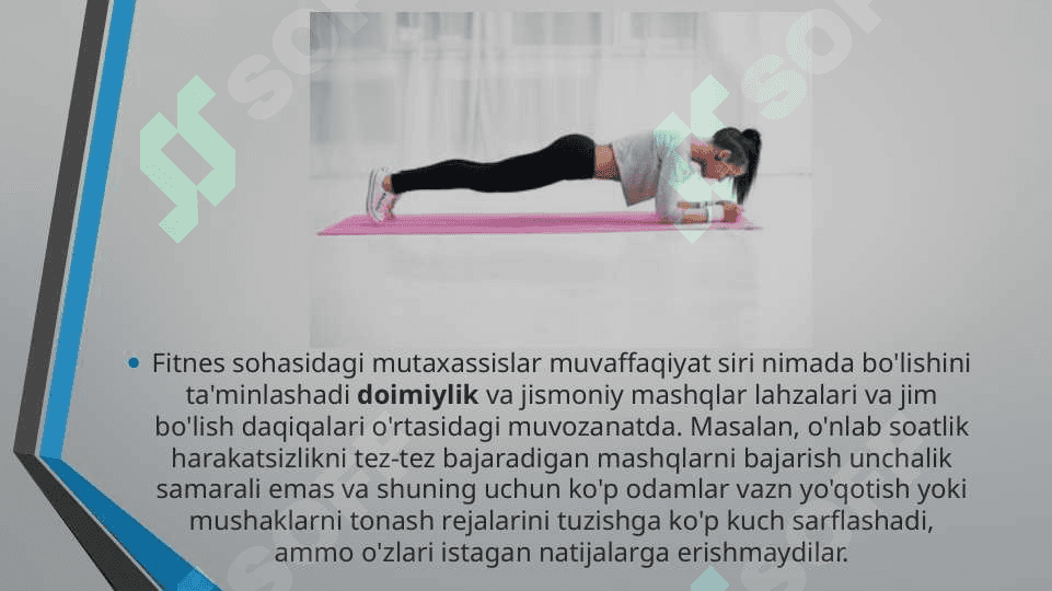 Fitnes tushunchasi, turli yo’nalishlari va usullari. 6