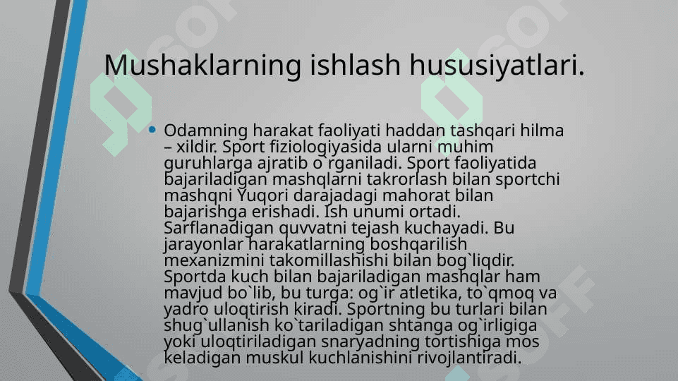 Fitnes tushunchasi, turli yo’nalishlari va usullari. 8