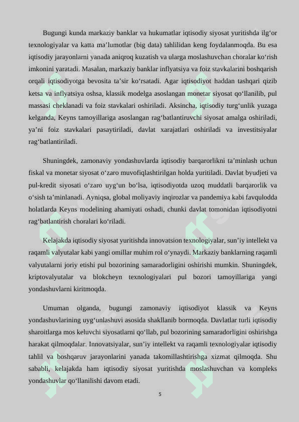 Klassik va Keyns modellarida pul bozoridagi muvozanat 5