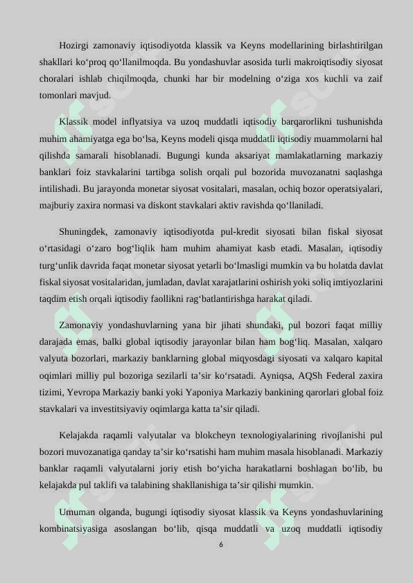 Klassik va Keyns modellarida pul bozoridagi muvozanat 6