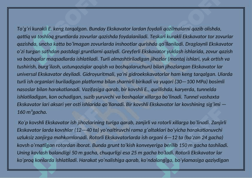 Ekiskavatorlar ishlash pirintsipi 3