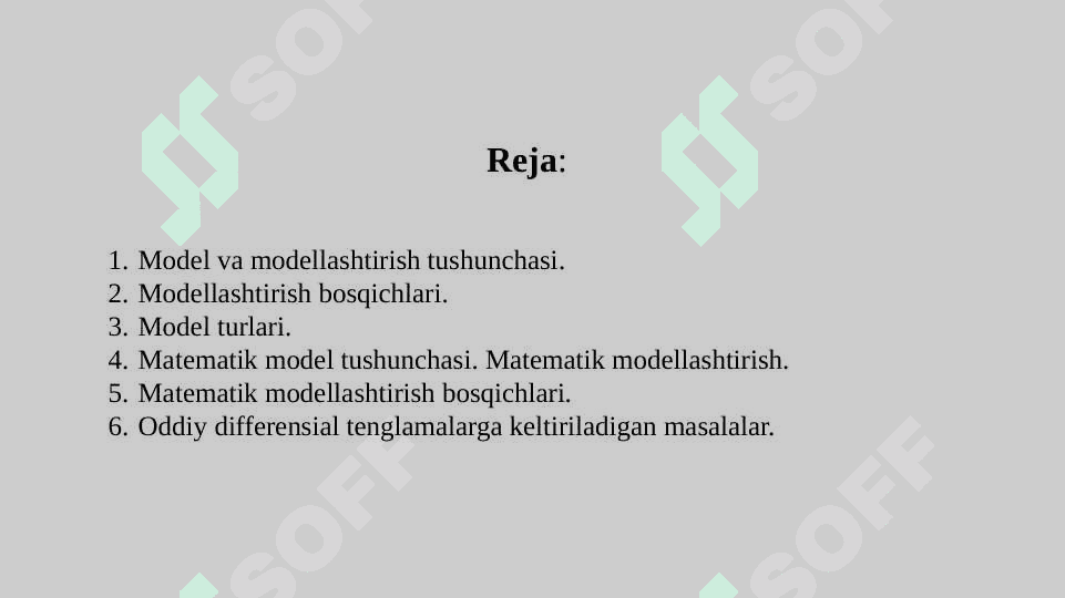 MODELLARNING TUZISH USULLARI 2