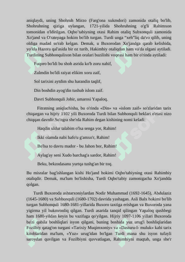 TURDI  (FAROG'IY) IJODINI O'RGANISH 2