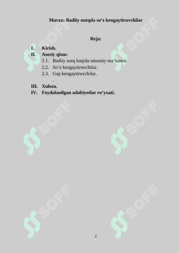 Badiiy nutqda so‘z kengaytiruvchilar KURS ISHI 2