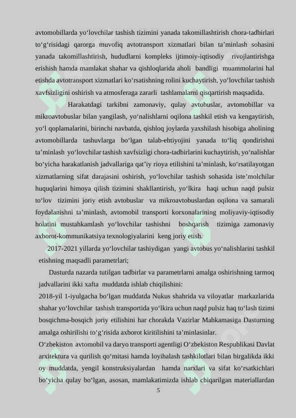 Yer usti transport tizimlari va ularning ekspluatatsiyasi 5