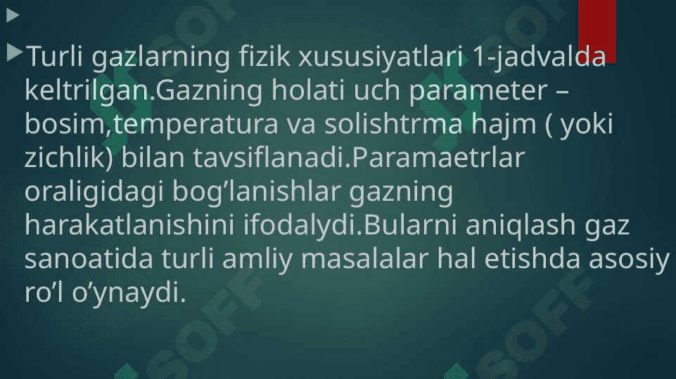 Gaz va kondensatning fizik xususiyatlari va kimyoviy tarkib 2