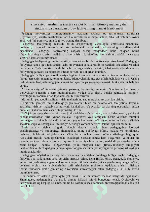 O’QITUVCHI PSIXOLOGIYASI 2