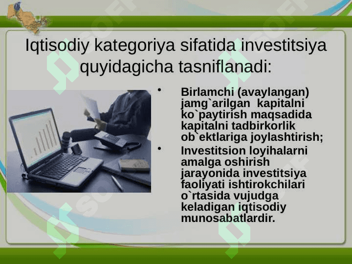 Investitsiya va investitsion siyosat 8