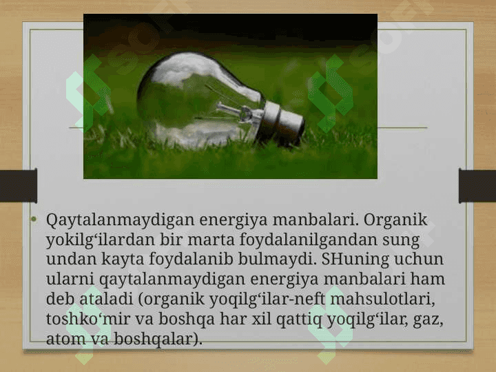 Muqobil energiya manbalari va ulardan samarali foydalanish usullari. 3