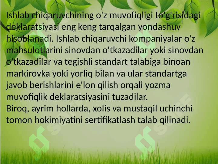 Muvofiqlikni baholash va tasdiqlash 3