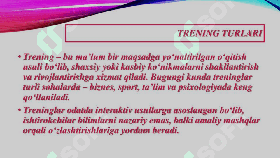 TRENING TURLARI 3