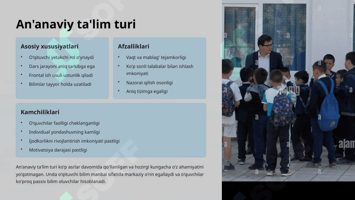 Ta'limni tashkil etish turlari va shakllari 3
