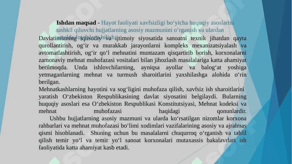 HAYOT FAOLIYATI XAVFSIZL 3