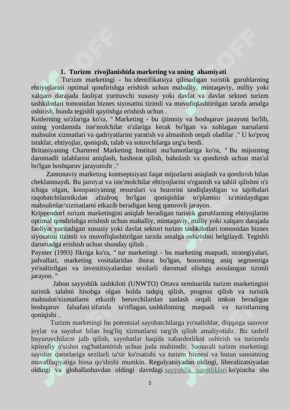 Turizm marketingining  rivojlanish tendensiyalari 5