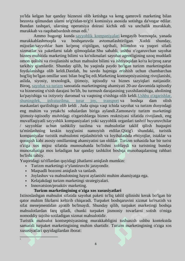 Turizm marketingining  rivojlanish tendensiyalari 6