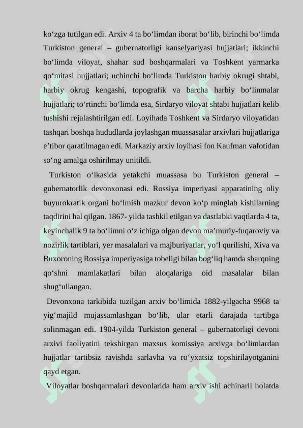 TURKISTON GENERAL GUBERNATORLIGI KONSELYARIYASI MATERIALLARI 4