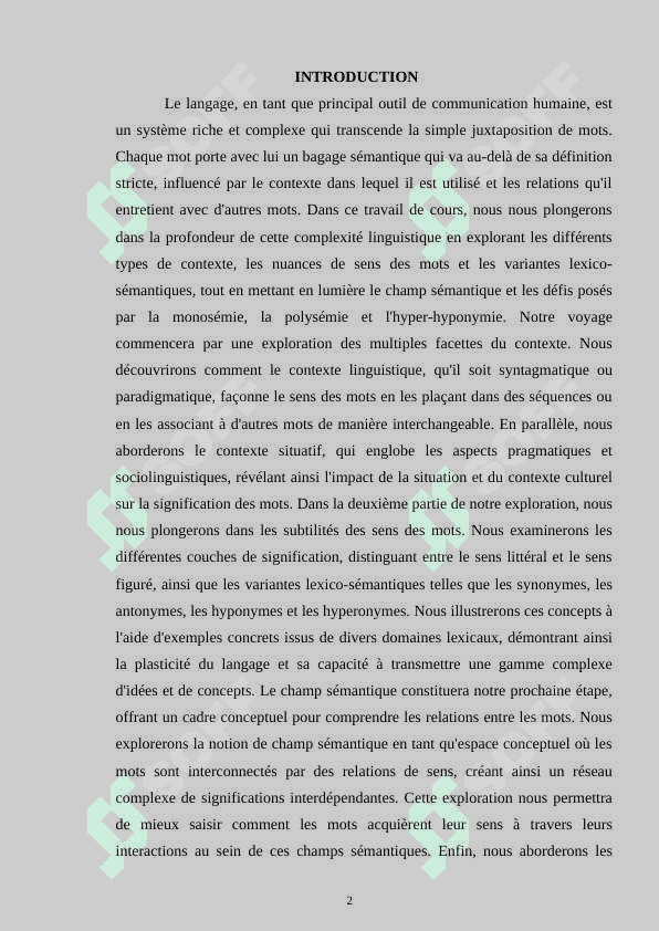 TYPES DE CONTEXTE, TYPES DE SENS ET VARIANTES LEXICO-SEMANTIQUES DU MOT, CHAMP SEMANTIQUE. PROBLEMES DE MONOSEMIE, POLYSEMIE, HYPER-HYPONYMIE 2