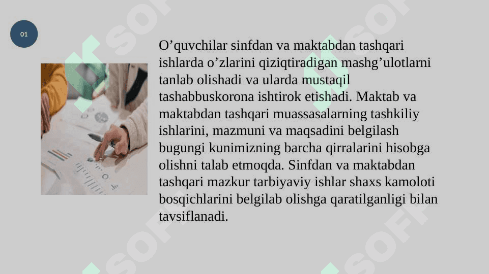 Sinfdan va maktabdan tashqari ishlarni tashkil etish. 4
