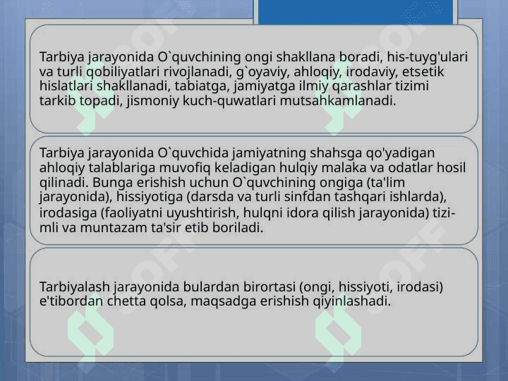 Tarbiya jarayonining mazmuni 3