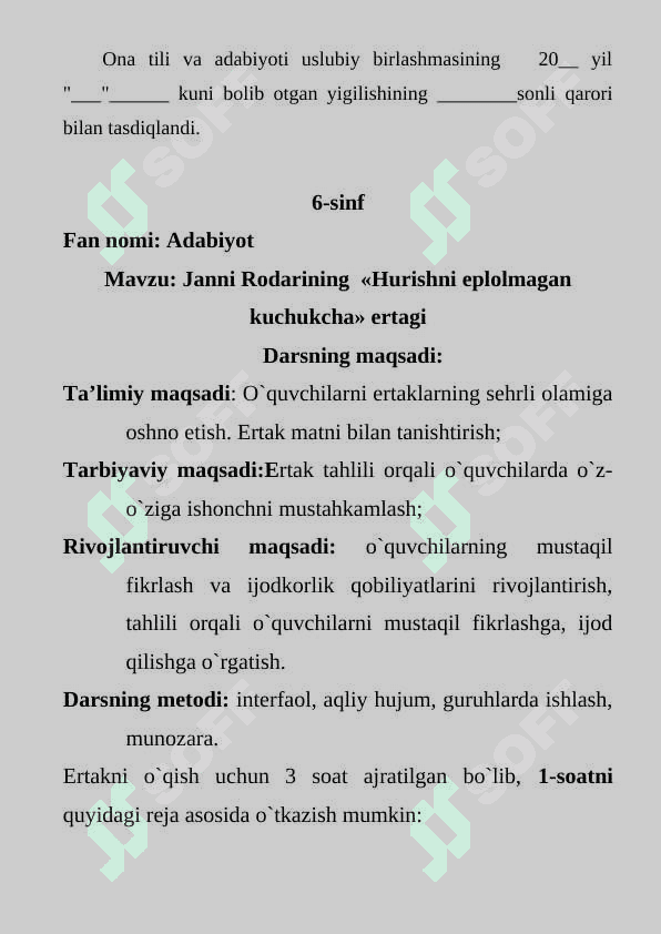 Janni Rodari "Hurishni eplolmagan kuchukcha" dars ishlanma 3