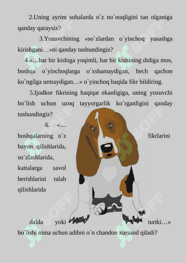 Janni Rodari "Hurishni eplolmagan kuchukcha" dars ishlanma 6