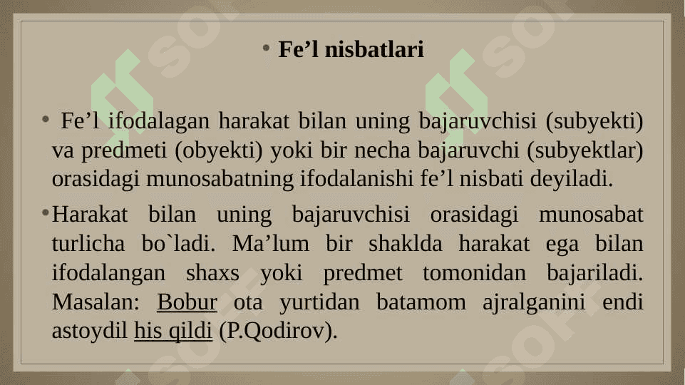 Fe’l nisbati va mayillari 3