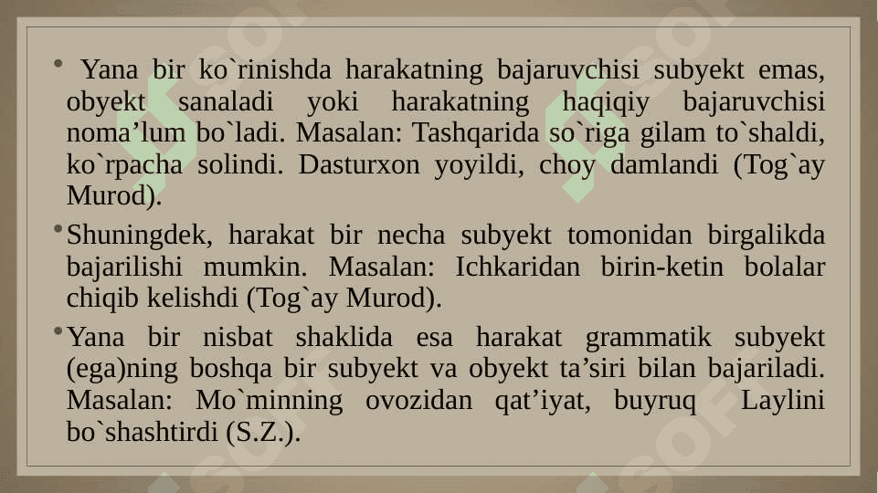 Fe’l nisbati va mayillari 4