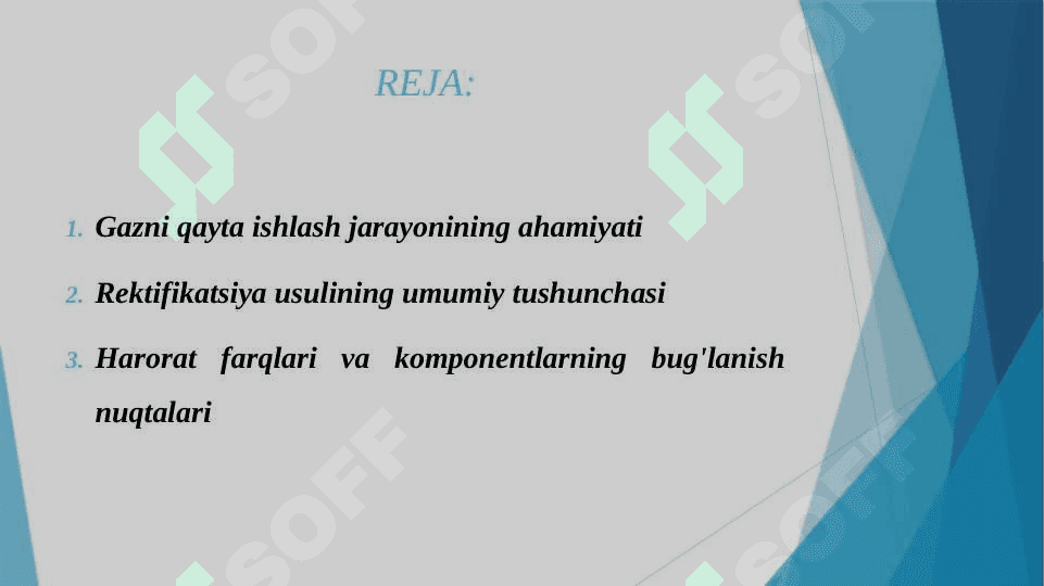 GAZNI QUYI HARORATLI REKTIFIKASIYA USULI BILAN QAYTA ISHLASH ASOSLARI 2