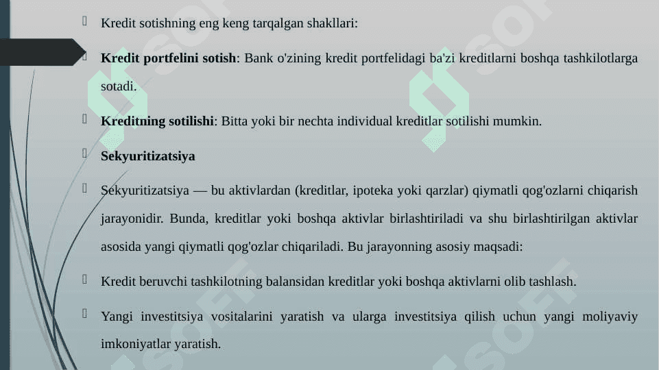KREDIT SOTISH VA SEKYURITIZATSIYA JARAYONI 4