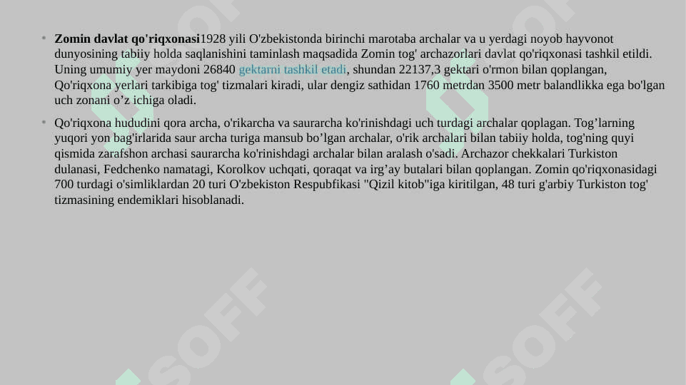 O‘zbekistonning qo‘riqxonalari 8